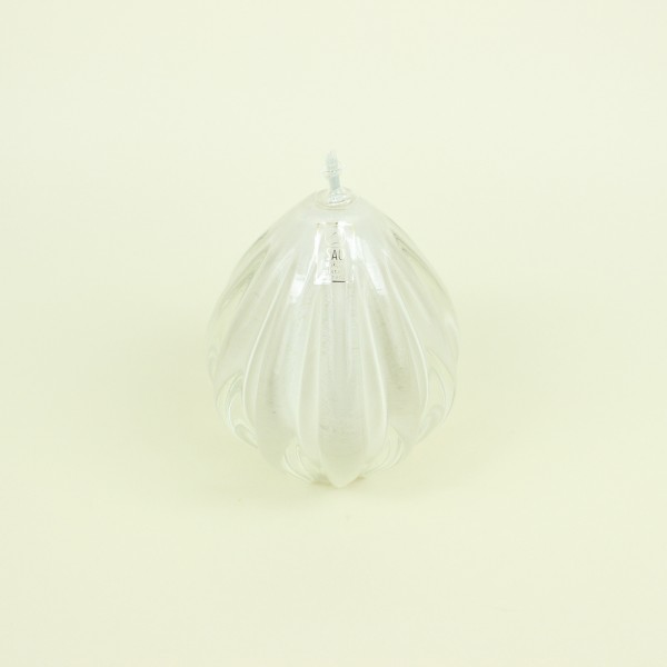Lamparina Oval Mini Pérola em Cristal Murano