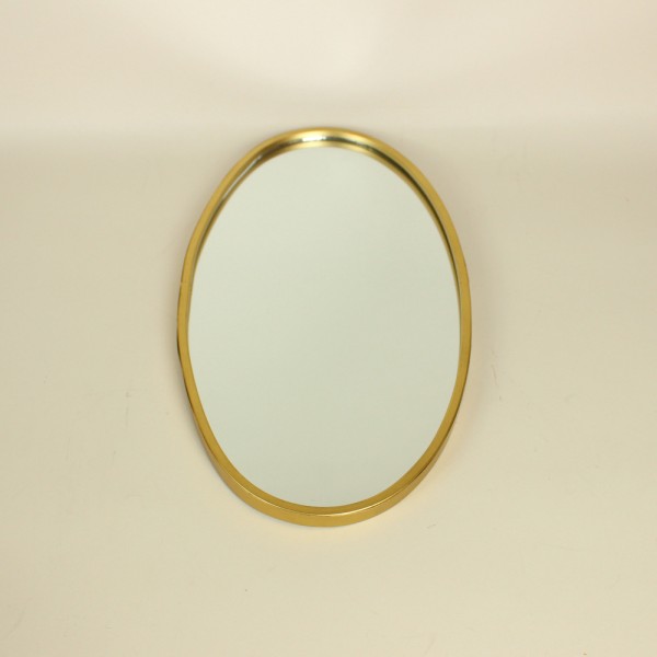 Espelho Parede Metal Oval Shine Frame Dourado