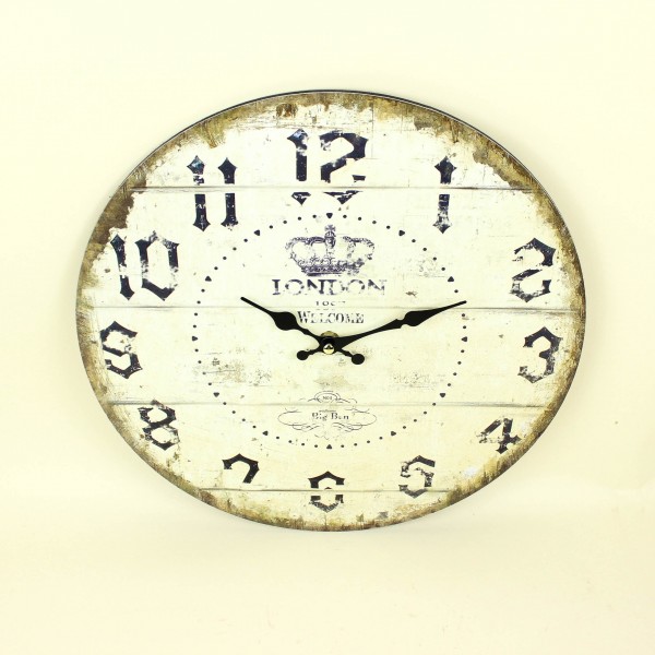 Relógio de Parede Madeira London Bege