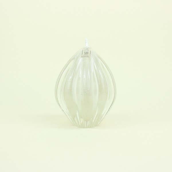 Lamparina Oval Mini Pérola em Cristal Murano
