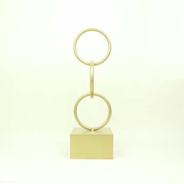 Escultura Argolas Dourada em Metal P