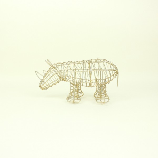 Escultura Rinoceronte em Metal 