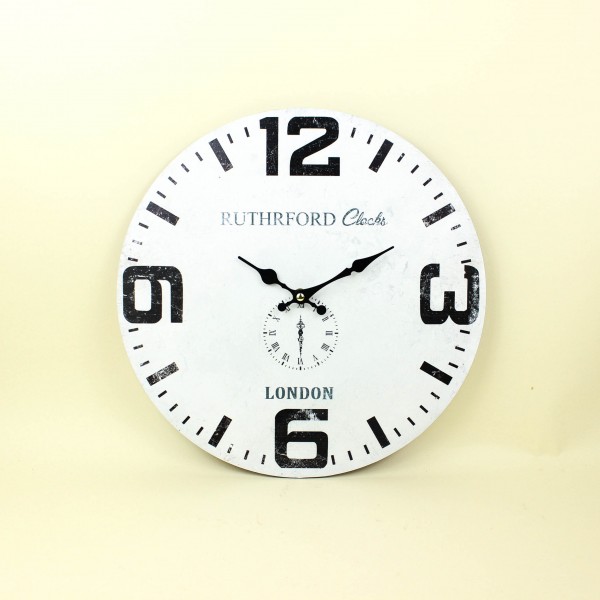 Relógio de Parede Madeira London Branco