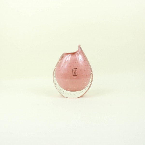 Cachepot Rose Quartz Mini em Cristal Murano